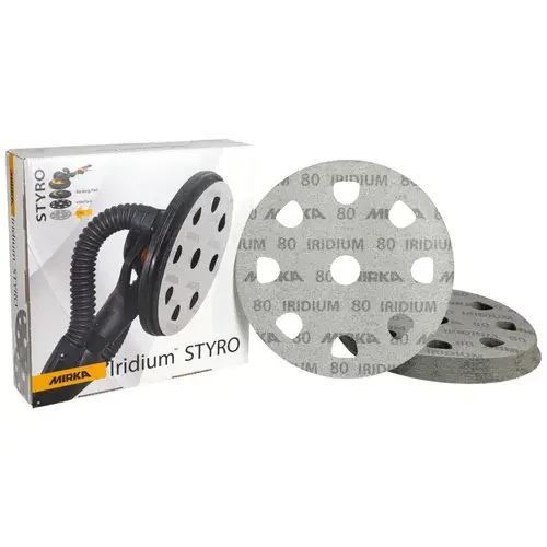 Mirka Iridium™ Ø 225 mm Grip 9 holes Styro